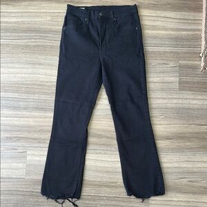 Levi’s black denim high rise with cropped frayed ankle